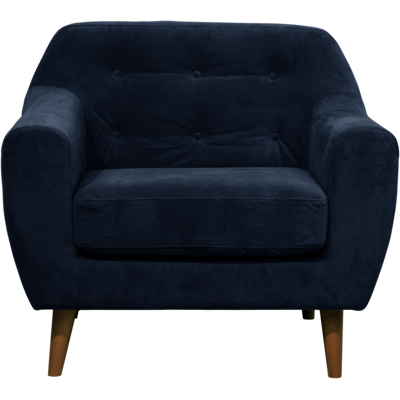 CAMIF Fauteuil velours Paimpol Bleu Nocturne - Publicité CAMIF Fauteuil velours Paimpol Bleu Nocturne - Publicité