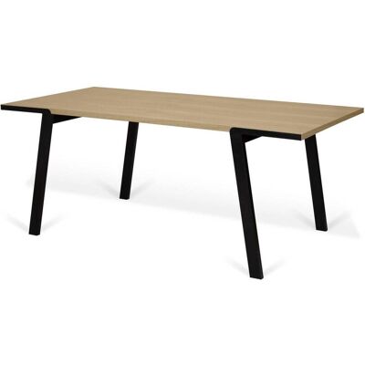 CAMIF Table à manger rectangulaire bois pieds métal noir 6 personnes Drift Chêne/Noir - Publicité CAMIF Table à manger rectangulaire bois pieds métal noir 6 personnes Drift Chêne/Noir - Publicité
