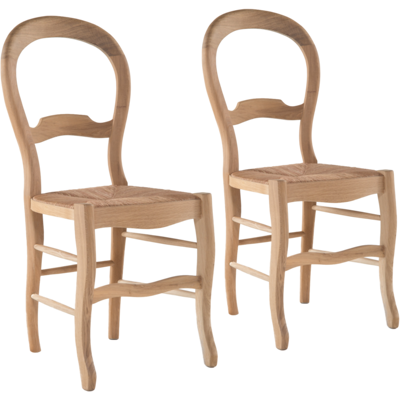 CAMIF Lot de 2 chaises chêne massif et paille Cléa - Publicité CAMIF Lot de 2 chaises chêne massif et paille Cléa - Publicité