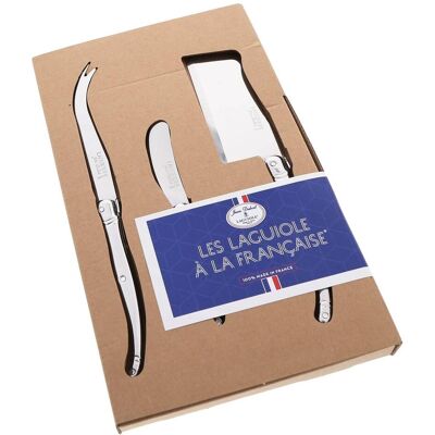 JEAN DUBOST Coffret de 3 couteaux à fromages Laguiole Inox - Publicité JEAN DUBOST Coffret de 3 couteaux à fromages Laguiole Inox - Publicité
