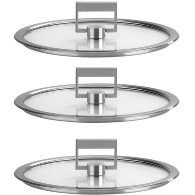CRISTEL Lot de 3 couvercles plats 16/18/20 cm Strate Fixe - Publicité CRISTEL Lot de 3 couvercles plats 16/18/20 cm Strate Fixe - Publicité