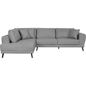 LOUNGITUDE Canapé d'angle INDIA convertible 2 coffres en tissu Gris clair Tissu - Publicité LOUNGITUDE Canapé d'angle INDIA convertible 2 coffres en tissu Gris clair Tissu - Publicité