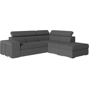 Loungitude Canapé d'angle SOAN convertible en tissu Gris foncé Tissu - Publicité Loungitude Canapé d'angle SOAN convertible en tissu Gris foncé Tissu - Publicité