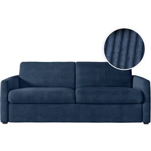 LOUNGITUDE Canapé convertible AGATHE système couchage express en velours côtelé - Matelas épaisseur 13cm Bleu foncé Velours côtelé - Publicité LOUNGITUDE Canapé convertible AGATHE système couchage express en velours côtelé - Matelas épaisseur 13cm Bleu foncé Velours côtelé - Publicité
