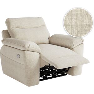 LOUNGITUDE Fauteuil de relaxation électrique ROSS en tissu texturé 3D Beige Tissu - Publicité LOUNGITUDE Fauteuil de relaxation électrique ROSS en tissu texturé 3D Beige Tissu - Publicité