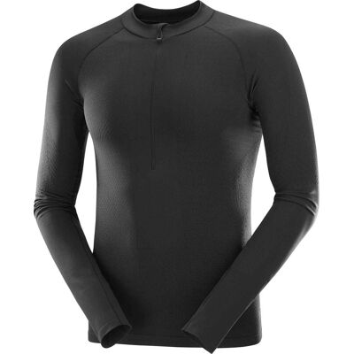 Salomon - T-shirt à manches longues thermo-régulant - S/Lab Ultra SML LS Tee U Deep Black - Taille M - Noir - Publicité Salomon - T-shirt à manches longues thermo-régulant - S/Lab Ultra SML LS Tee U Deep Black - Taille M - Noir - Publicité