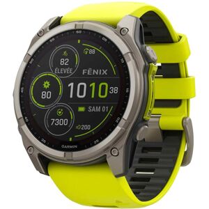 Garmin - Montre GPS - Fenix 8 Solar 51mm Sapphire Solar Graphite en Titane - Jaune