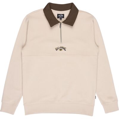 Billabong - Sweat demi- zippé - Winton Half Zip Sweatshirt Oatmeal en Coton - Taille M - Beige - Publicité Billabong - Sweat demi- zippé - Winton Half Zip Sweatshirt Oatmeal en Coton - Taille M - Beige - Publicité