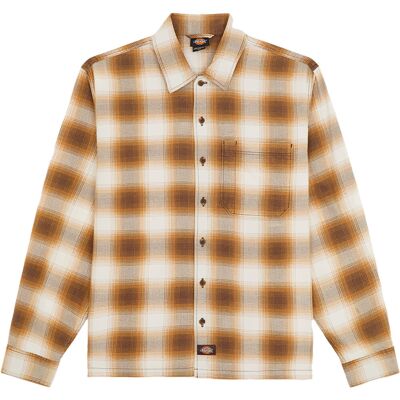 Dickies - Chemise décontractée en flanelle - Gulfport Flannel Shirt Chocolate Brown en Coton - Taille L - Marron - Publicité Dickies - Chemise décontractée en flanelle - Gulfport Flannel Shirt Chocolate Brown en Coton - Taille L - Marron - Publicité