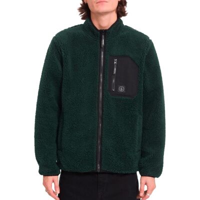 Volcom - Polaire en sherpa zippée - Muzzer Fuzzar Zip Scarab en Silicone - Taille S - Vert - Publicité Volcom - Polaire en sherpa zippée - Muzzer Fuzzar Zip Scarab en Silicone - Taille S - Vert - Publicité
