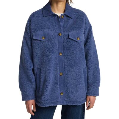Billabong - Polaire en sherpa oversize - Coastal Waves Oversized Trucker Jacket Washed Blue - Taille M - Bleu - Publicité Billabong - Polaire en sherpa oversize - Coastal Waves Oversized Trucker Jacket Washed Blue - Taille M - Bleu - Publicité