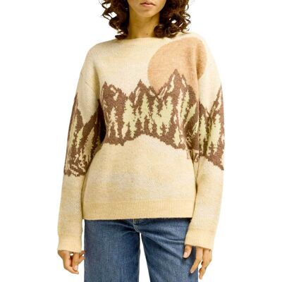 Billabong - Pull en maille jacquard - Camp Sweater Pullover Oat en Laine - Taille M - Beige - Publicité Billabong - Pull en maille jacquard - Camp Sweater Pullover Oat en Laine - Taille M - Beige - Publicité