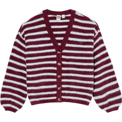 Roxy - Cardigan à boutons - Deep As The Ocean Stripes Cardigan Beet Red All Star Stripe pour Femme en Nylon - Taille S - Bordeaux - Publicité Roxy - Cardigan à boutons - Deep As The Ocean Stripes Cardigan Beet Red All Star Stripe pour Femme en Nylon - Taille S - Bordeaux - Publicité