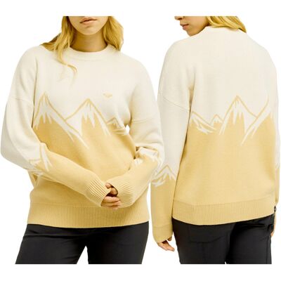 Roxy - Pull à col rond - Cozy Sound Mount Placement Whisper White en Coton - Taille M - Blanc - Publicité Roxy - Pull à col rond - Cozy Sound Mount Placement Whisper White en Coton - Taille M - Blanc - Publicité