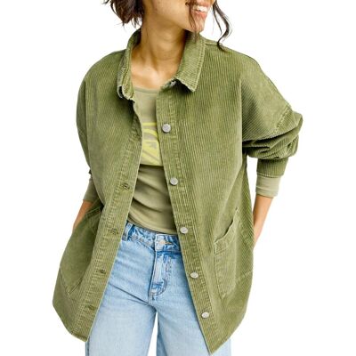 Roxy - Veste chemise en velours côtelé - Kick Back Washed Cord Shirt Winter Moss en Coton - Taille S - Kaki - Publicité Roxy - Veste chemise en velours côtelé - Kick Back Washed Cord Shirt Winter Moss en Coton - Taille S - Kaki - Publicité