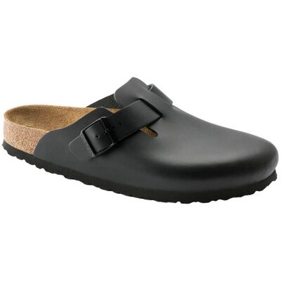 Birkenstock - Sabots - Boston Natural Leather Black en Cuir - Taille 39 - Noir - Publicité Birkenstock - Sabots - Boston Natural Leather Black en Cuir - Taille 39 - Noir - Publicité