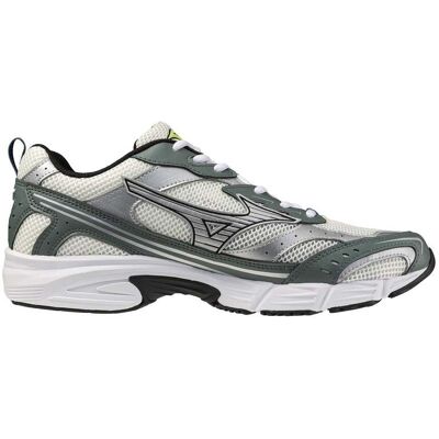 Mizuno - Chaussures lifestyle - S.L.MXR Snow White/Silver/Balsam Green pour Homme en Cuir - Taille 8,5 UK - Vert - Publicité Mizuno - Chaussures lifestyle - S.L.MXR Snow White/Silver/Balsam Green pour Homme en Cuir - Taille 8,5 UK - Vert - Publicité