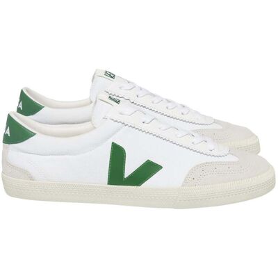 Veja Fair Trade - Sneakers rétro en toile de coton - Volley White Emeraude en Coton - Taille 37 - Blanc - Publicité Veja Fair Trade - Sneakers rétro en toile de coton - Volley White Emeraude en Coton - Taille 37 - Blanc - Publicité