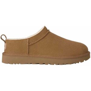 Ugg - Chaussons d'extérieur rembourrés - W Classic Micro Chestnut pour Femme en Cuir - Taille 40 - Marron