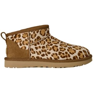 Ugg - Bottes montantes - W Classic Ultra Mini Plains Felicity Leopard Jasmine pour Femme en Laine - Taille 40 - Marron