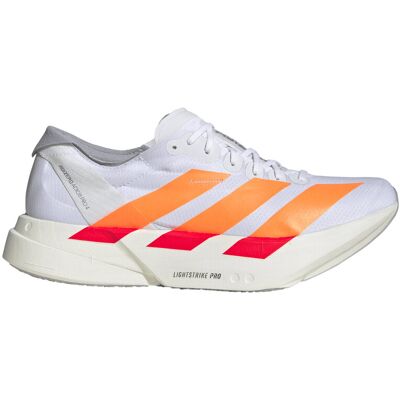 Adidas - Chaussures de running - Adizero Adios Pro 4 M Cloud White/Lucid Orange/Lucid Red pour Homme - Taille 45 1/3 - Blanc - Publicité Adidas - Chaussures de running - Adizero Adios Pro 4 M Cloud White/Lucid Orange/Lucid Red pour Homme - Taille 45 1/3 - Blanc - Publicité