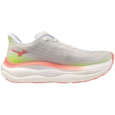 Mizuno - Chaussures de running - Wave Sky 9 Ws GF White/Desert Flower/Lime Pulp pour Femme - Taille 5,5 UK - Orange - Publicité Mizuno - Chaussures de running - Wave Sky 9 Ws GF White/Desert Flower/Lime Pulp pour Femme - Taille 5,5 UK - Orange - Publicité