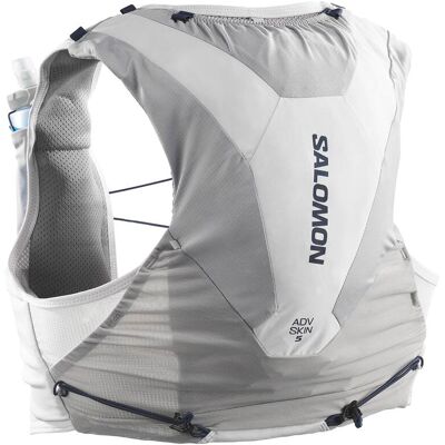 Salomon - Sac de trail/running - Adv Skin 5 Set Alloy/Gray Violet - Taille XL - Blanc - Publicité Salomon - Sac de trail/running - Adv Skin 5 Set Alloy/Gray Violet - Taille XL - Blanc - Publicité