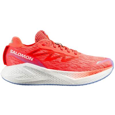 Salomon - Chaussures de running - Aero Glide 4 Neon Flame/Wht/Persia pour Homme - Taille 41 1/3 - Orange - Publicité Salomon - Chaussures de running - Aero Glide 4 Neon Flame/Wht/Persia pour Homme - Taille 41 1/3 - Orange - Publicité