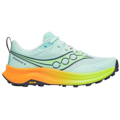 Saucony - Chaussures de trail - Peregrine 16 Aqua/Citron pour Femme - Taille 38 - Bleu - Publicité Saucony - Chaussures de trail - Peregrine 16 Aqua/Citron pour Femme - Taille 38 - Bleu - Publicité