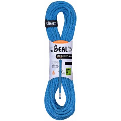 Corde d'escalade Beal Stinger III Unicore 9,4 mm - Bleu 60 m - Publicité Corde d'escalade Beal Stinger III Unicore 9,4 mm - Bleu 60 m - Publicité