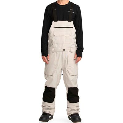 Volcom - Salopette de snow imperméable et respirante - Roan Bib Overall Stone pour Homme - Taille S - Beige - Publicité Volcom - Salopette de snow imperméable et respirante - Roan Bib Overall Stone pour Homme - Taille S - Beige - Publicité