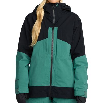 Volcom - Veste de snow imperméable et respirant en GORE-TEX ePE- Femme - At Stretch Gore-Tex Jacket W Spruce Green pour Femme - Taille S - Vert - Publicité Volcom - Veste de snow imperméable et respirant en GORE-TEX ePE- Femme - At Stretch Gore-Tex Jacket W Spruce Green pour Femme - Taille S - Vert - Publicité