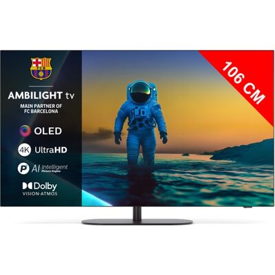 Philips 42OLED810 Ambilight 144Hz - pied pivotant - Publicité Philips 42OLED810 Ambilight 144Hz - pied pivotant - Publicité