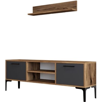 CONCEPT1 Riga - Anthracite, Noyer 140 x 48 x 30 - Publicité CONCEPT1 Riga - Anthracite, Noyer 140 x 48 x 30 - Publicité