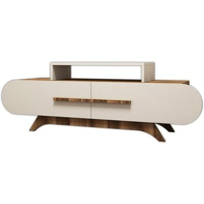 Meuble TV Hanah Home Noyer et Crème - Meuble Moderne et Élégant - Publicité Meuble TV Hanah Home Noyer et Crème - Meuble Moderne et Élégant - Publicité