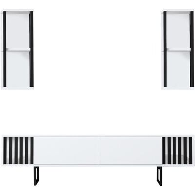 CONCEPT1 Chrome Line - Blanc, Noir 180 x 30 x 48 - Publicité CONCEPT1 Chrome Line - Blanc, Noir 180 x 30 x 48 - Publicité