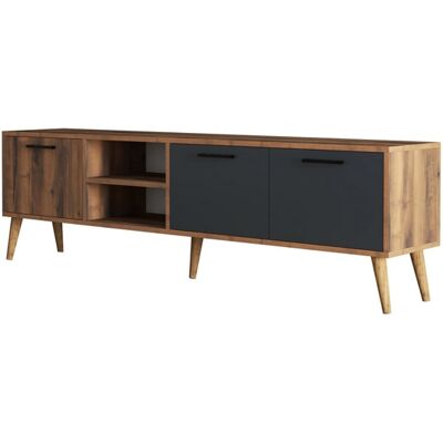 CONCEPT1 Exxen 1581 Noyer Anthracite 180x 53 x 35 - Publicité CONCEPT1 Exxen 1581 Noyer Anthracite 180x 53 x 35 - Publicité