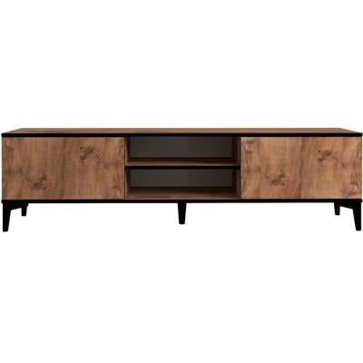 Hanah Home TV-szekrény Begi - Atlantic Pine, fekete - Meuble TV - Publicité Hanah Home TV-szekrény Begi - Atlantic Pine, fekete - Meuble TV - Publicité