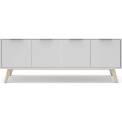Calicosy L140 cm Meuble TV Scandinave Blanc - Publicité Calicosy L140 cm Meuble TV Scandinave Blanc - Publicité
