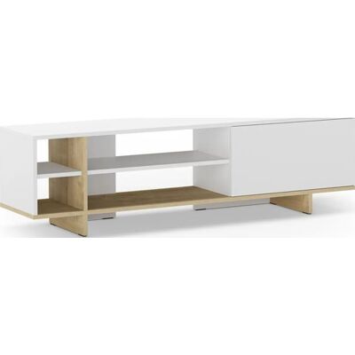CONCEPT1 Cequoia 1P4N blanc -chêne 160 x 35.6 x 44cm - Publicité CONCEPT1 Cequoia 1P4N blanc -chêne 160 x 35.6 x 44cm - Publicité