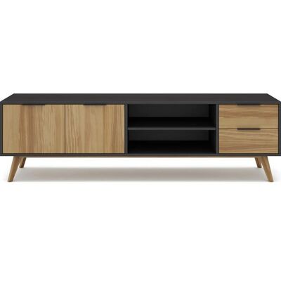 CONCEPT1 Lavis 2P2T2N noir ciré 180 x 40 x 53cm - Publicité CONCEPT1 Lavis 2P2T2N noir ciré 180 x 40 x 53cm - Publicité