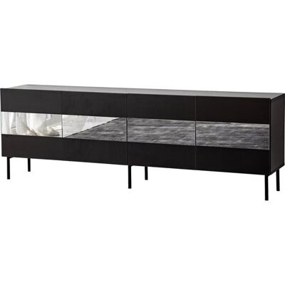 CONCEPT1 Leon noir gris fumé 180 x 35 x h59 cm - Publicité CONCEPT1 Leon noir gris fumé 180 x 35 x h59 cm - Publicité