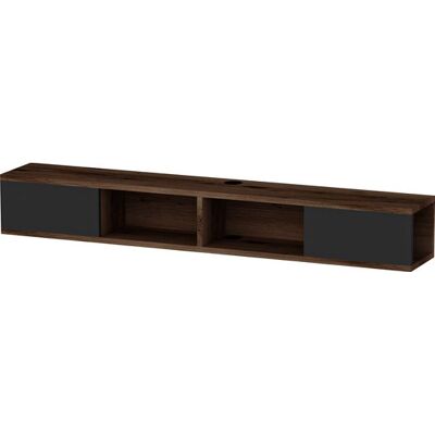 CONCEPT1 Mayer noyer clair anthracite 140 x 22 x h19,6 cm - Publicité CONCEPT1 Mayer noyer clair anthracite 140 x 22 x h19,6 cm - Publicité