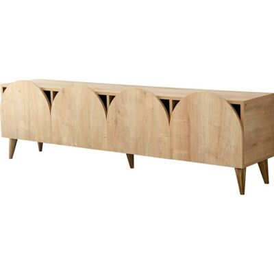 MUEBLES Kailua Meuble TV - Chêne clair - 180x50x35cm - Publicité MUEBLES Kailua Meuble TV - Chêne clair - 180x50x35cm - Publicité
