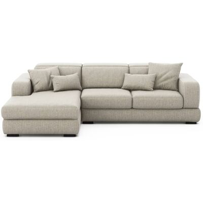 CONCEPT1 White Angle Gauche Tissu Beige Foncé - Publicité CONCEPT1 White Angle Gauche Tissu Beige Foncé - Publicité