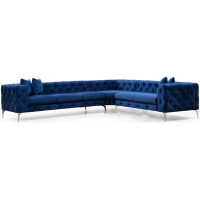 CONCEPT1 Como angle droit bleu marine 310 x 270 x h70 - Publicité CONCEPT1 Como angle droit bleu marine 310 x 270 x h70 - Publicité