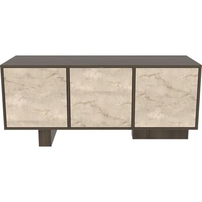 CONCEPT1 Monaco noyer, travertin 150 x 45 x h51,5cm - Publicité CONCEPT1 Monaco noyer, travertin 150 x 45 x h51,5cm - Publicité