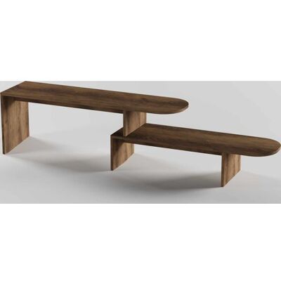 CONCEPT1 Puzzle noyer 130 x 35 x h45 cm - Publicité CONCEPT1 Puzzle noyer 130 x 35 x h45 cm - Publicité