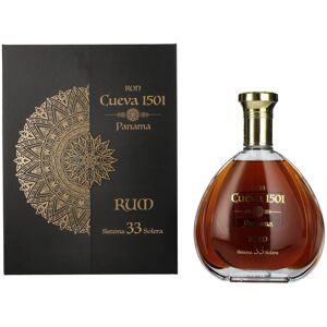 Ron Cueva 1501 Sistema 33 Solera Panama Rum 40% Vol. 0,7l en boîte cadeau - Publicité Ron Cueva 1501 Sistema 33 Solera Panama Rum 40% Vol. 0,7l en boîte cadeau - Publicité