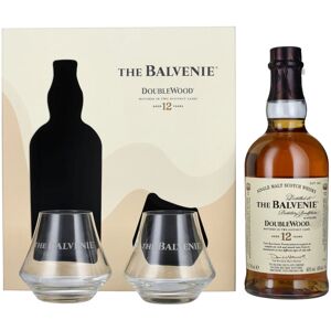 Le whisky Balvenie The Balvenie 12 Years Old Double Wood 40% Vol. 0,7l en boîte cadeau avec 2 Verres - Publicité Le whisky Balvenie The Balvenie 12 Years Old Double Wood 40% Vol. 0,7l en boîte cadeau avec 2 Verres - Publicité